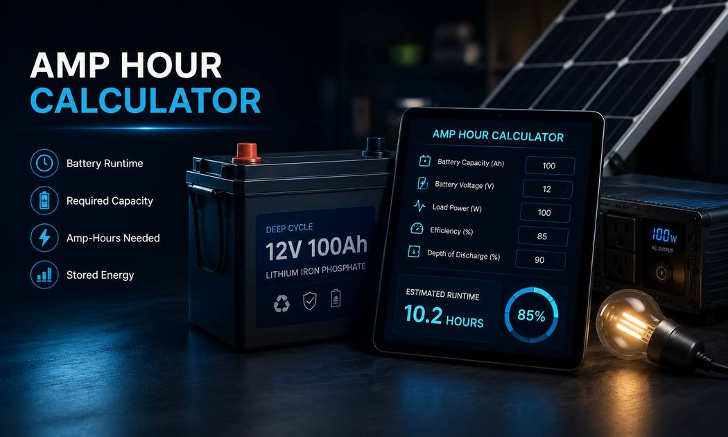 Amp Hour Calculator: Find Battery Runtime and Required Capacity
