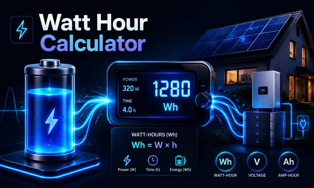 Watt Hour Calculator: Calculate Battery Energy, Runtime & Power Usage